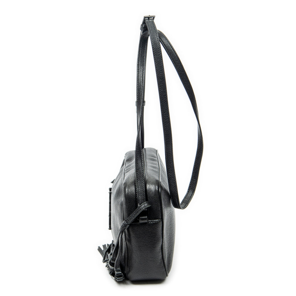 Shoulder Bag Lou Camera Bag Black Goatskin Leather