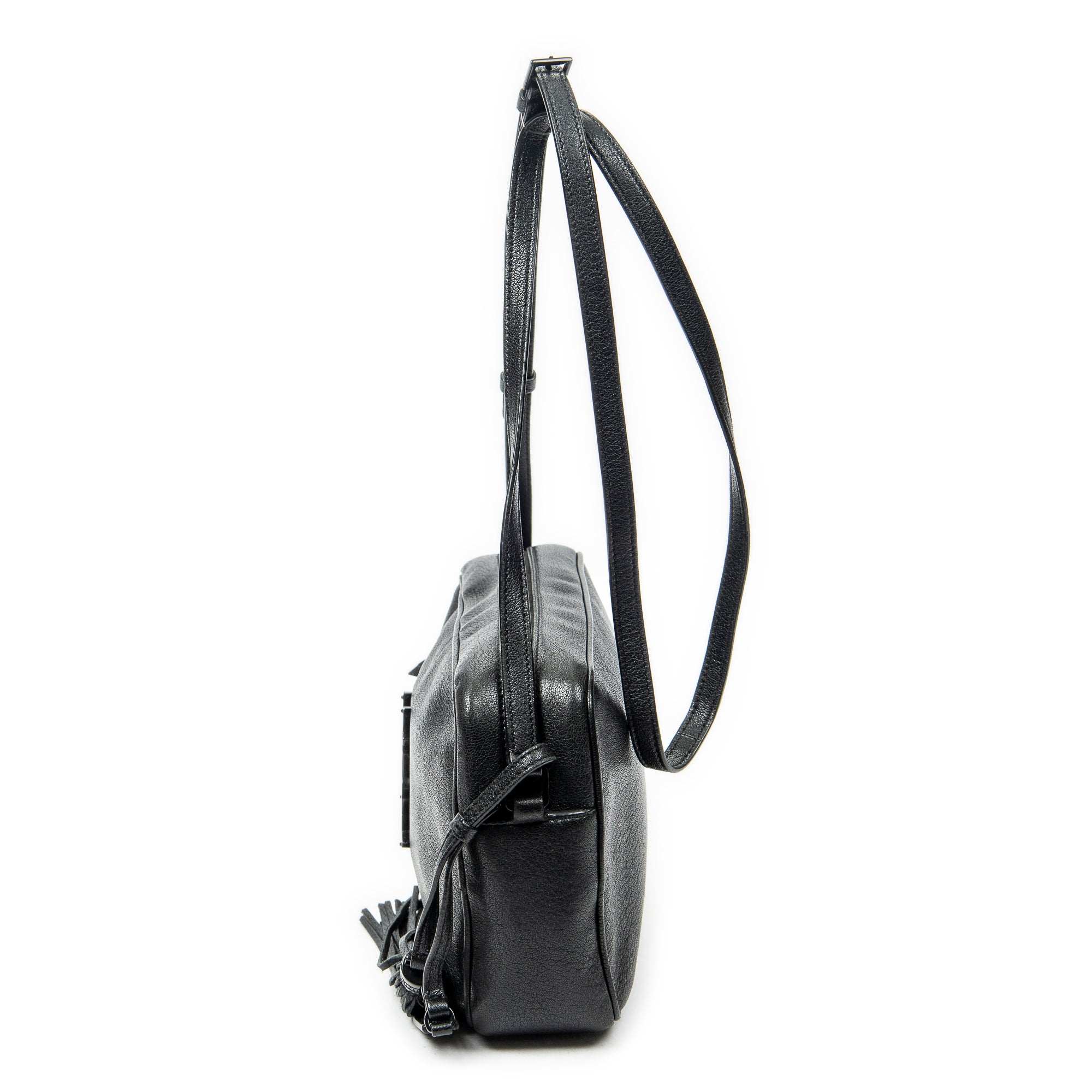 Shoulder Bag Lou Camera Bag Black Goatskin Leather