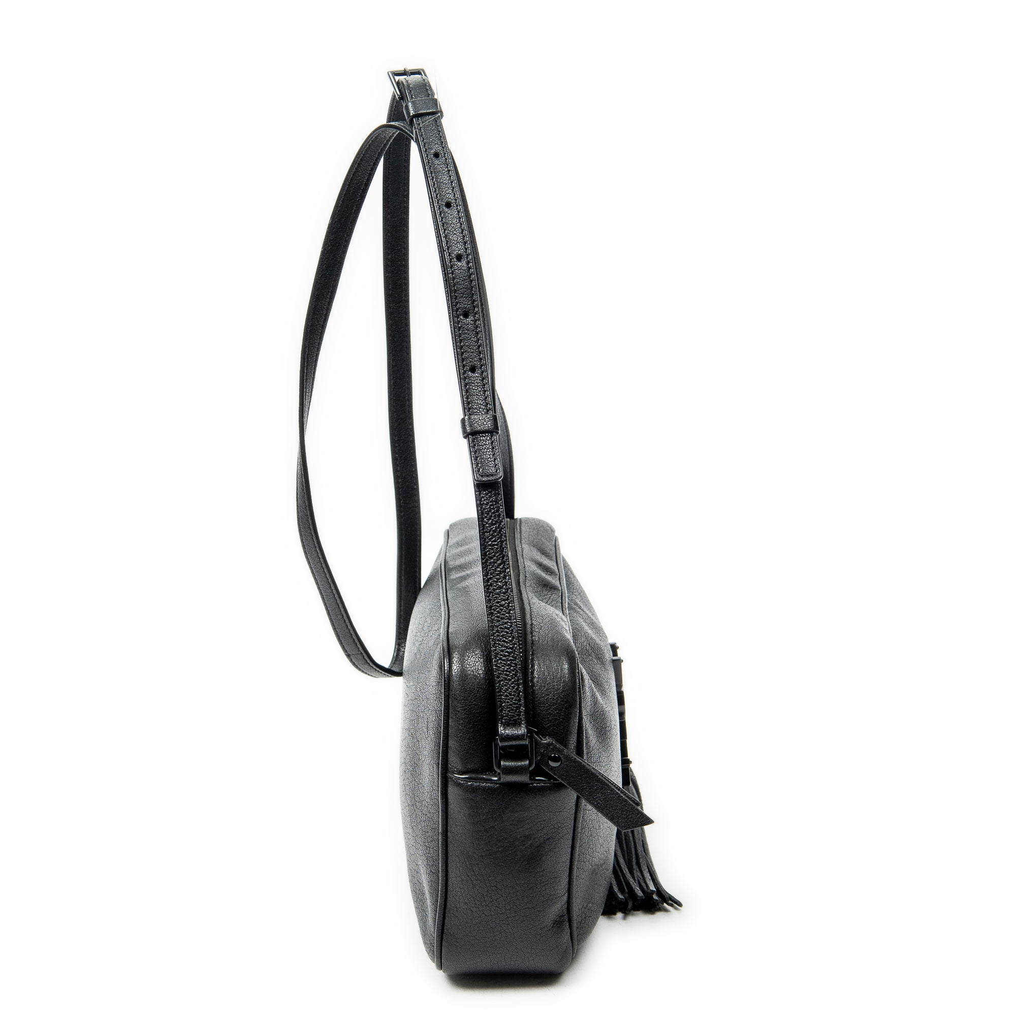 Shoulder Bag Lou Camera Bag Black Goatskin Leather