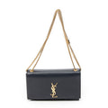 Shoulder Bag Medium Kate Navy Grain de Poudre Leather