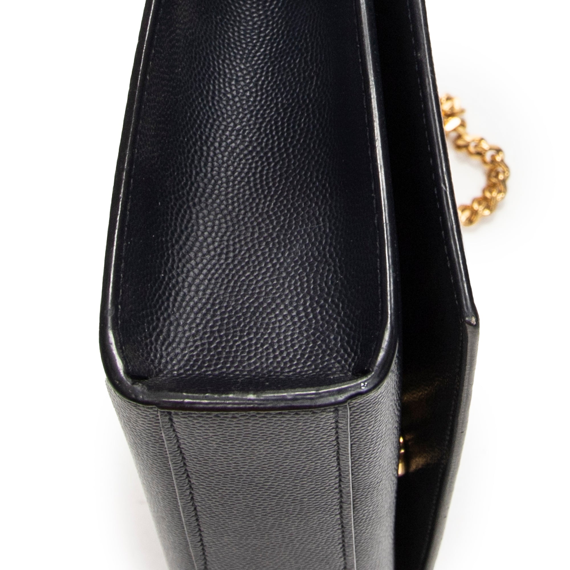 Shoulder Bag Medium Kate Navy Grain de Poudre Leather