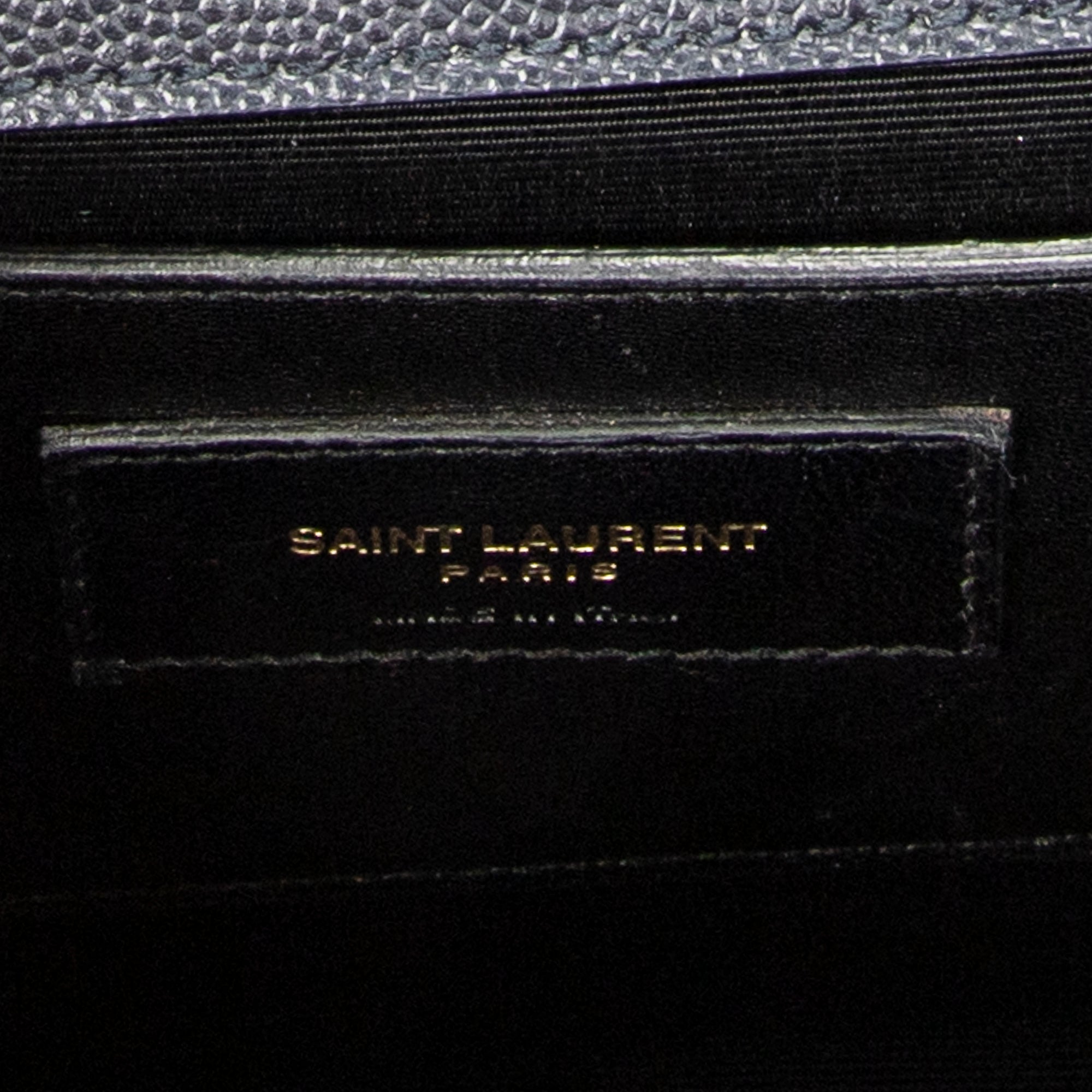 Shoulder Bag Medium Kate Navy Grain de Poudre Leather