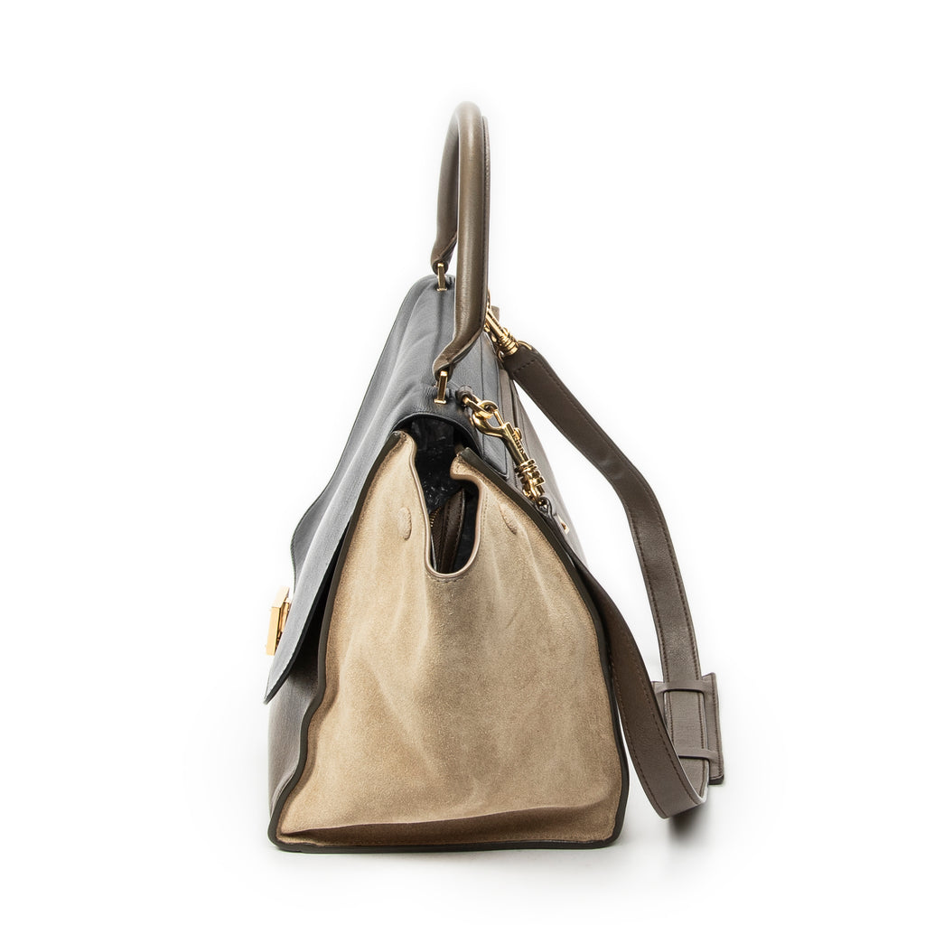 Shoulder Bag Medium Trapeze Black Calfskin Leather