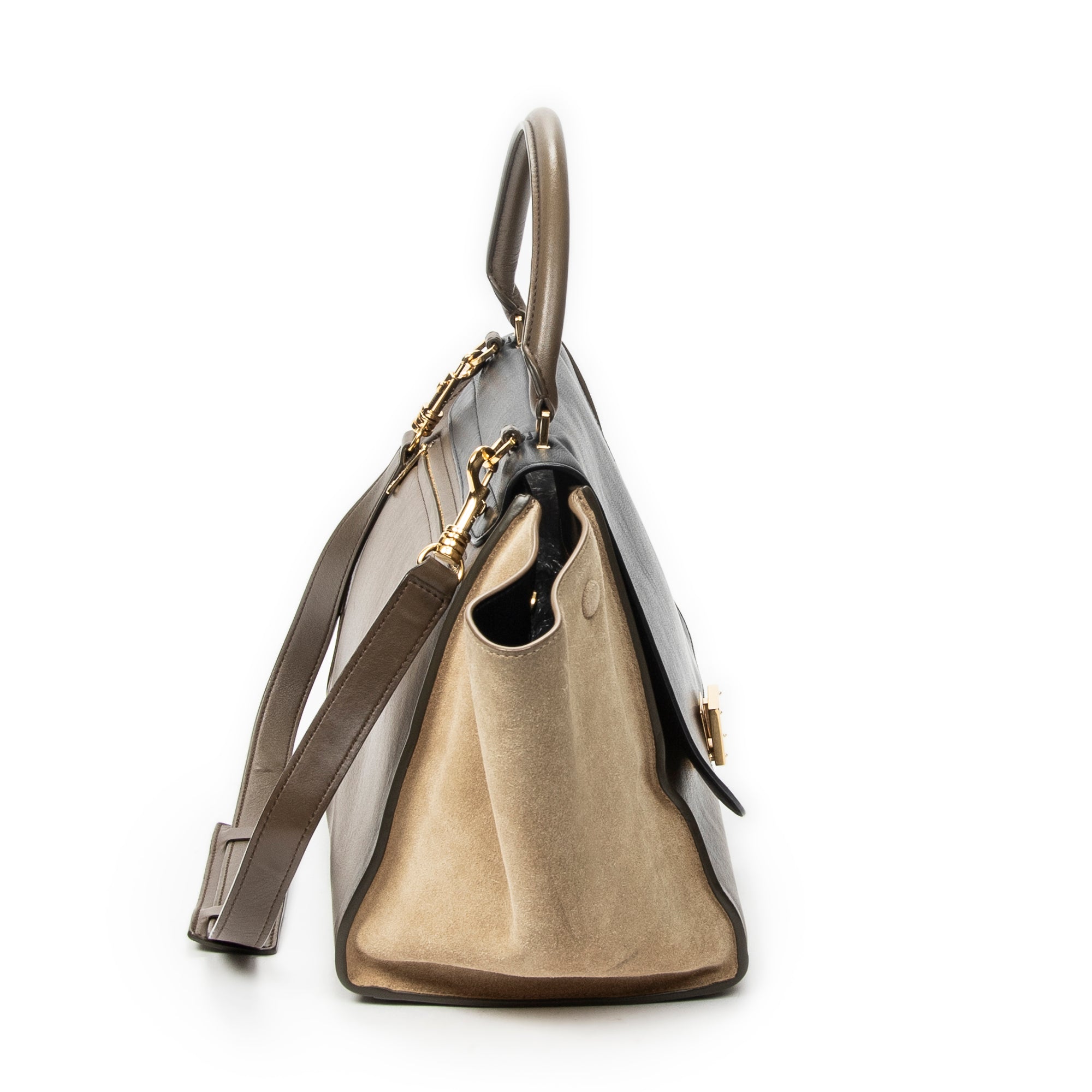 Shoulder Bag Medium Trapeze Black Calfskin Leather