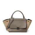 Shoulder Bag Small Trapeze Taupe Grained Calfskin Leather