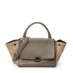 Shoulder Bag Small Trapeze Taupe Grained Calfskin Leather