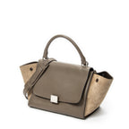 Shoulder Bag Small Trapeze Taupe Grained Calfskin Leather