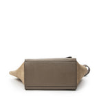 Shoulder Bag Small Trapeze Taupe Grained Calfskin Leather