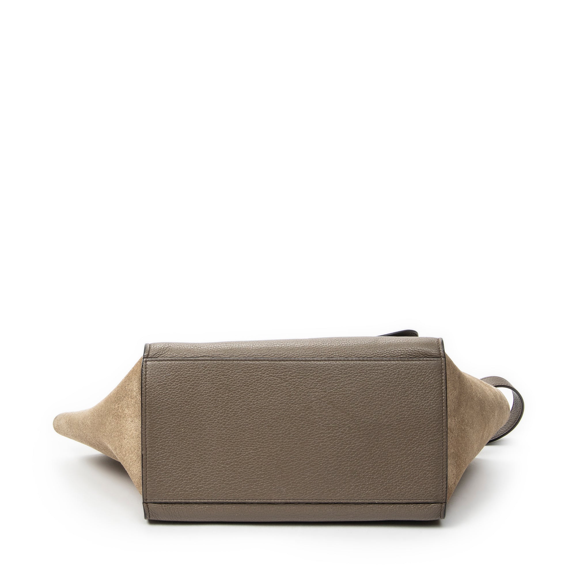 Shoulder Bag Small Trapeze Taupe Grained Calfskin Leather