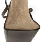 Shoulder Bag Small Trapeze Taupe Grained Calfskin Leather
