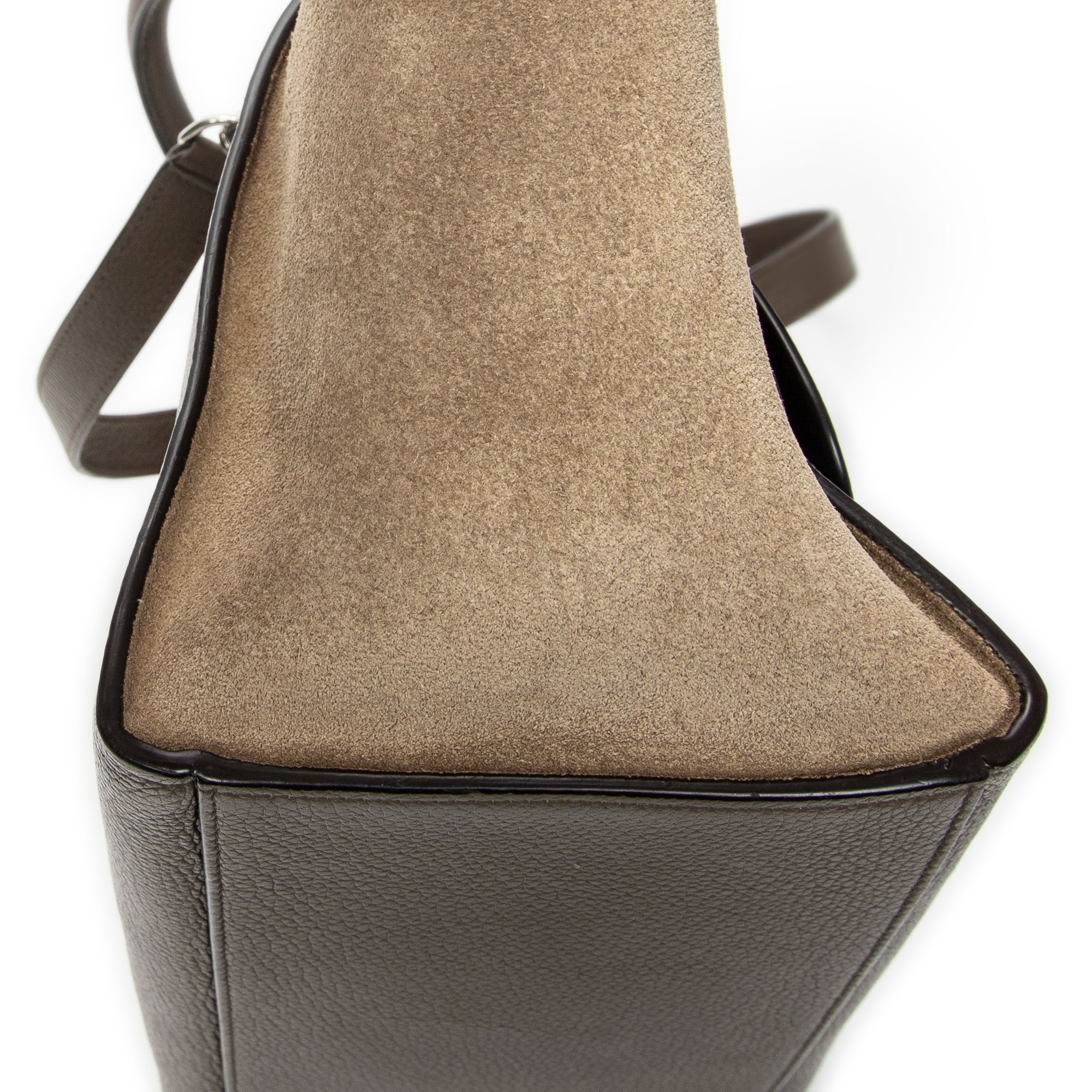 Shoulder Bag Small Trapeze Taupe Grained Calfskin Leather