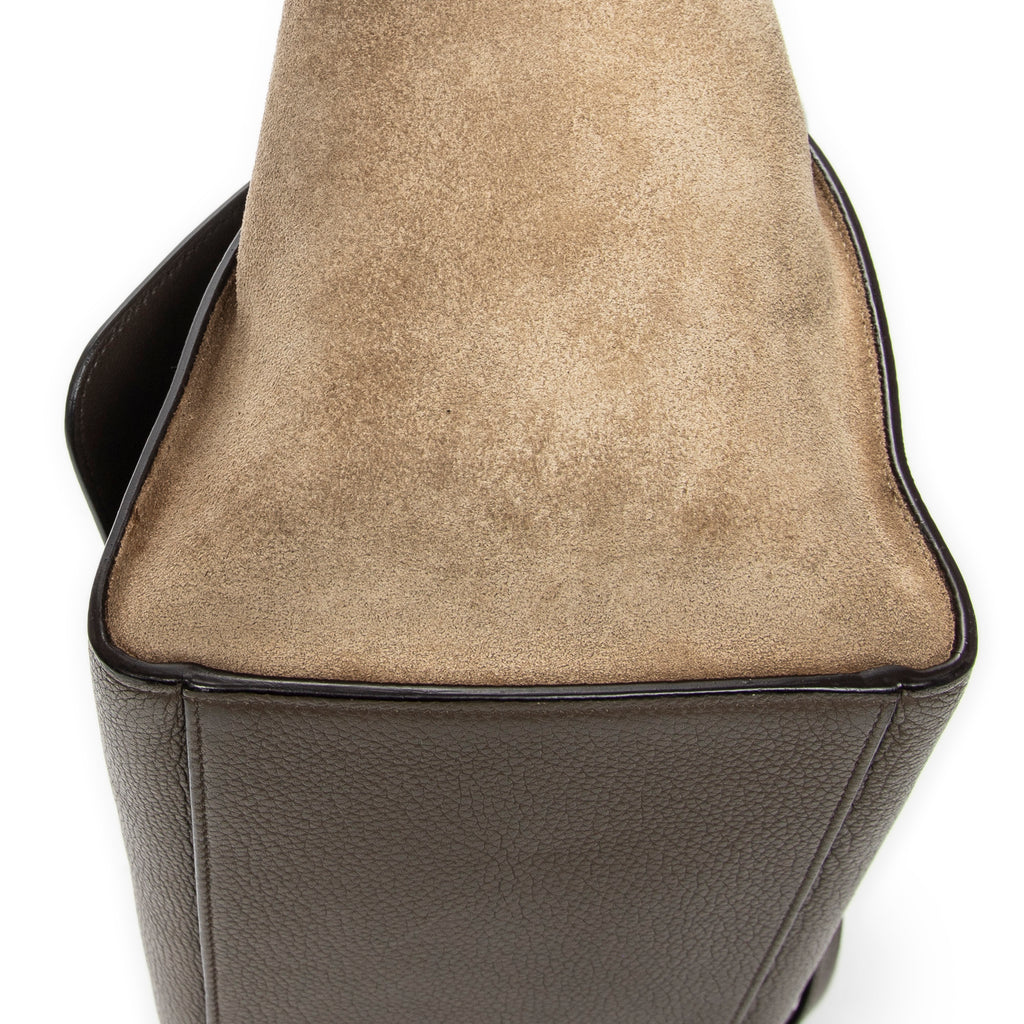 Shoulder Bag Small Trapeze Taupe Grained Calfskin Leather