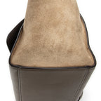 Shoulder Bag Small Trapeze Taupe Grained Calfskin Leather