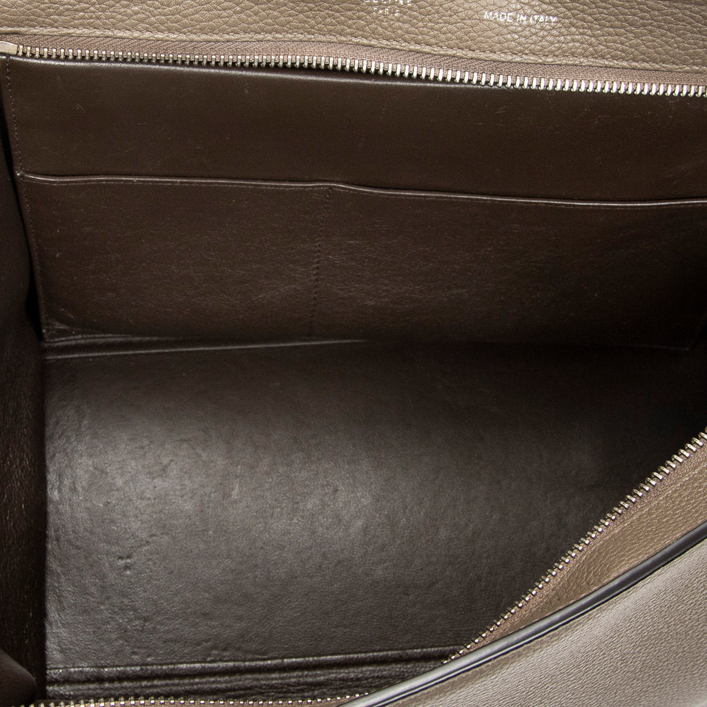 Shoulder Bag Small Trapeze Taupe Grained Calfskin Leather