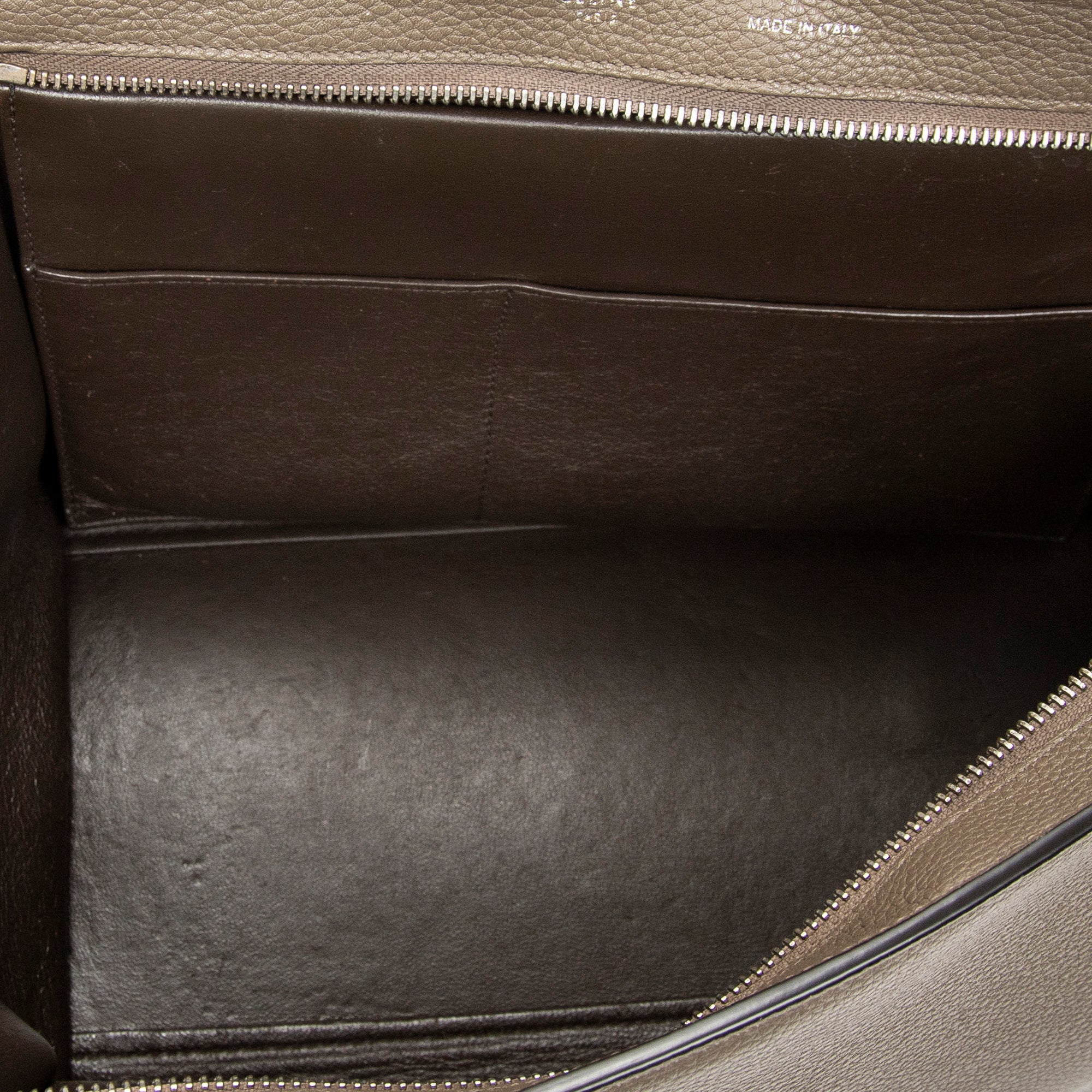 Shoulder Bag Small Trapeze Taupe Grained Calfskin Leather