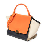 Shoulder Bag Medium Trapeze Orange Calfskin Leather