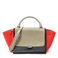 Shoulder Bag Small Trapeze Taupe Calfskin Leather