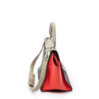 Shoulder Bag Small Trapeze Taupe Calfskin Leather