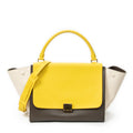 Shoulder Bag Medium Trapeze Yellow Calfskin Leather