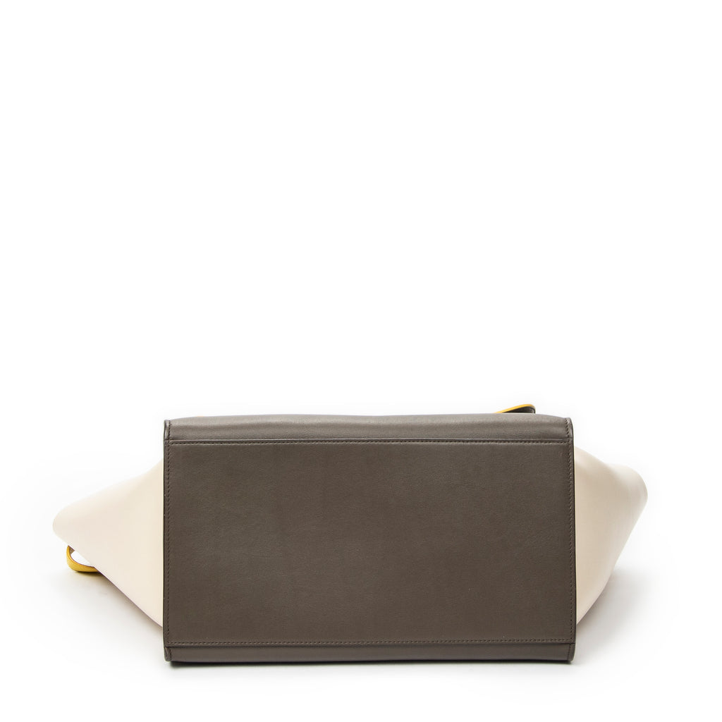 Shoulder Bag Medium Trapeze Yellow Calfskin Leather