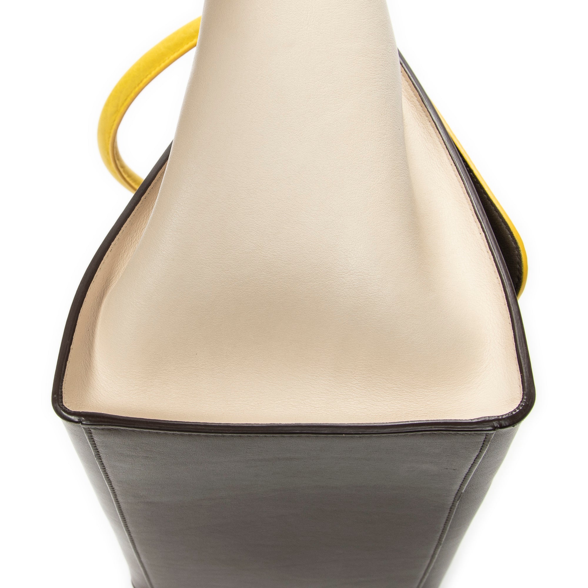 Shoulder Bag Medium Trapeze Yellow Calfskin Leather
