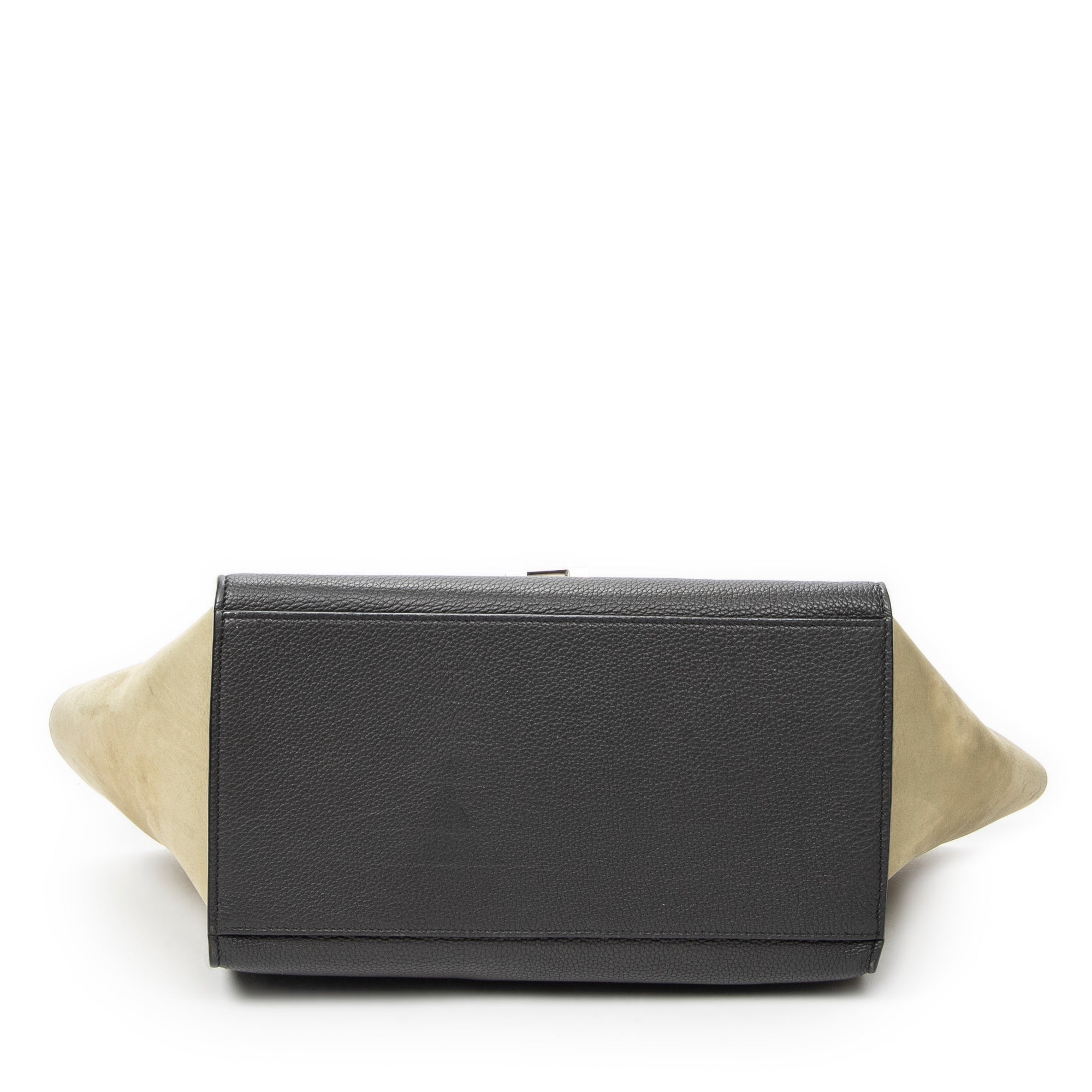 Shoulder Bag Small Trapeze Dark Grey Grained Calfskin Leather