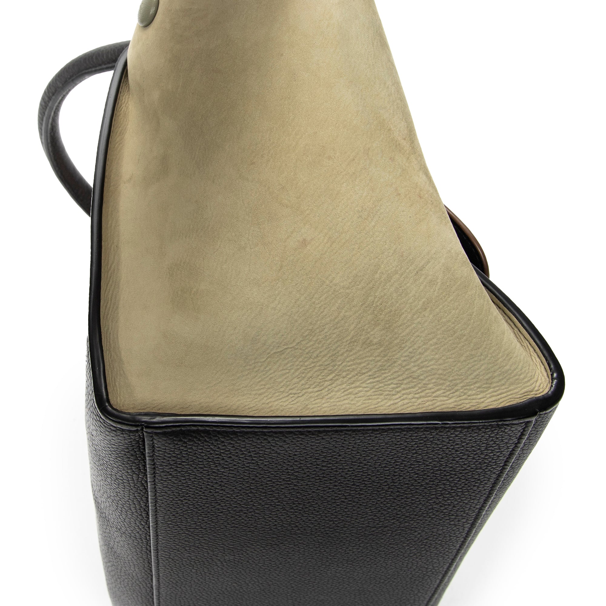 Shoulder Bag Small Trapeze Dark Grey Grained Calfskin Leather