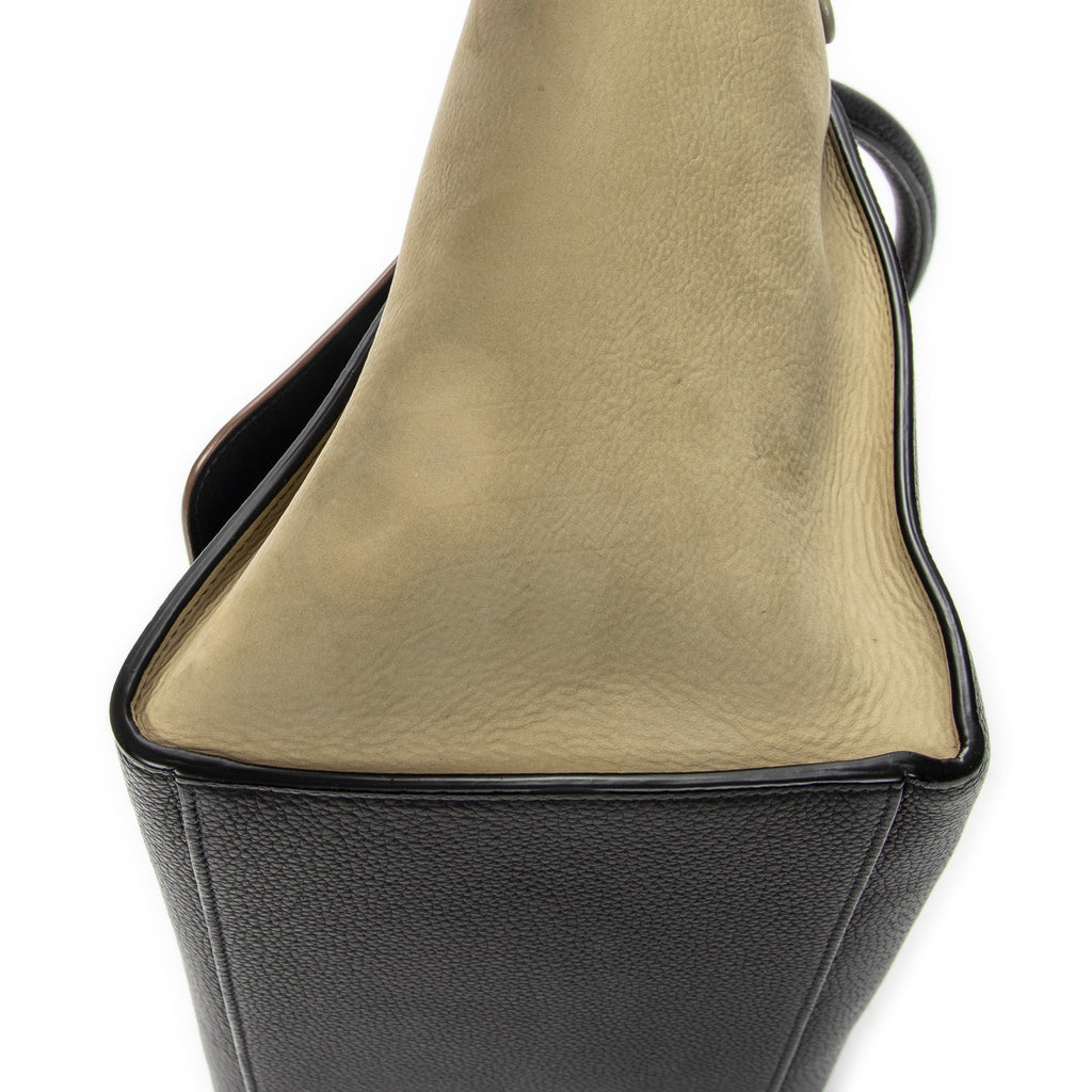 Shoulder Bag Small Trapeze Dark Grey Grained Calfskin Leather