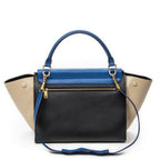 Shoulder Bag Medium Trapeze Blue Calfskin Leather
