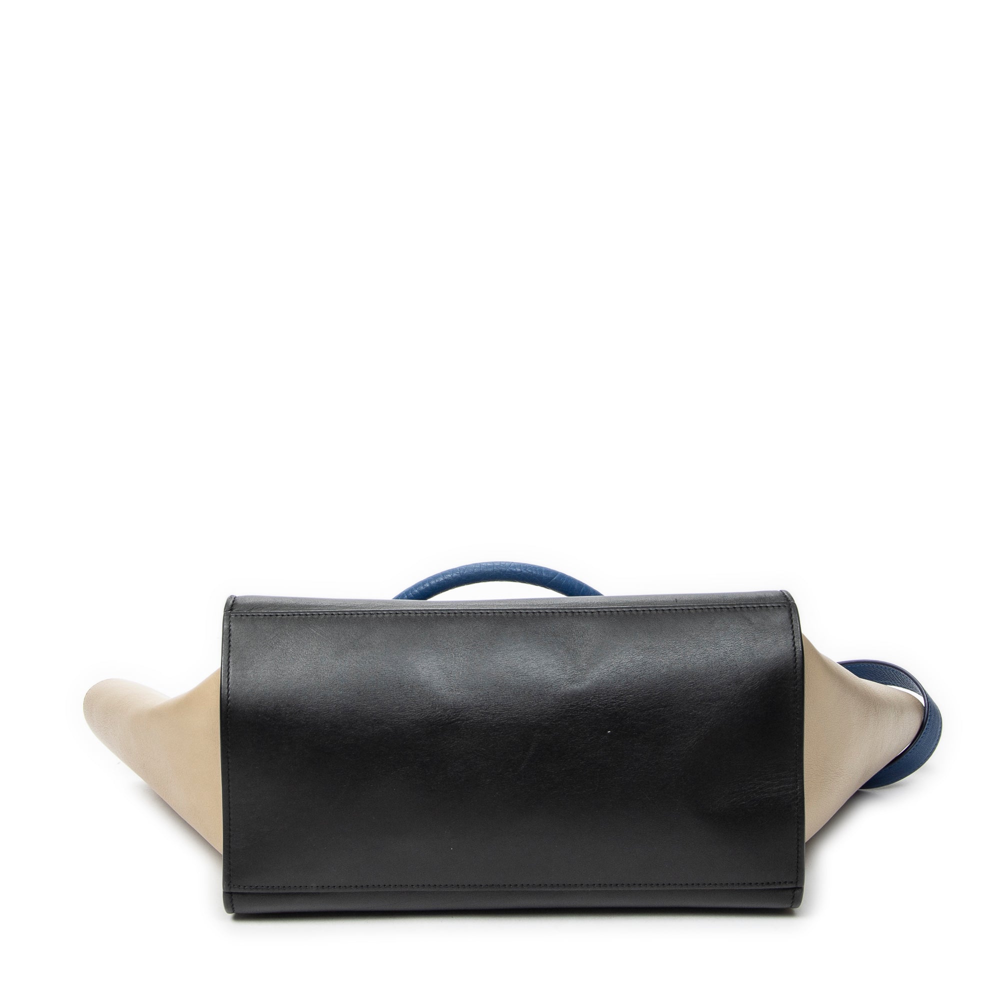 Shoulder Bag Medium Trapeze Blue Calfskin Leather