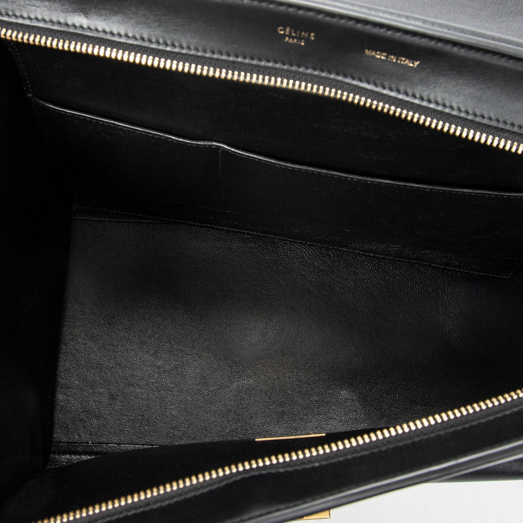 Shoulder Bag Medium Trapeze Blue Calfskin Leather