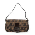 Shoulder Bag Baguette Brown Zucca Canvas