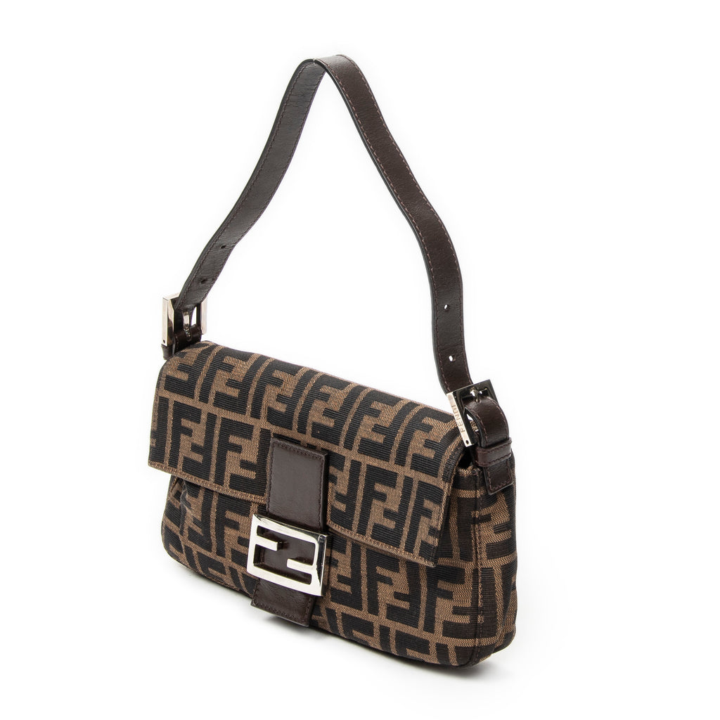 Shoulder Bag Baguette Brown Zucca Canvas