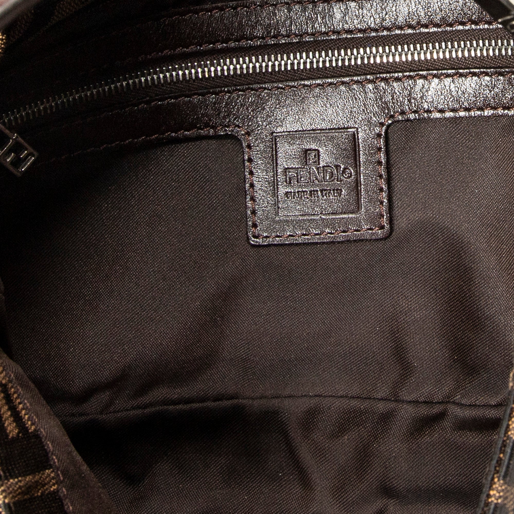 Shoulder Bag Baguette Brown Zucca Canvas