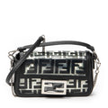 Shoulder Bag Mini Baguette Crossbody Black Zucca Vinyl Canvas