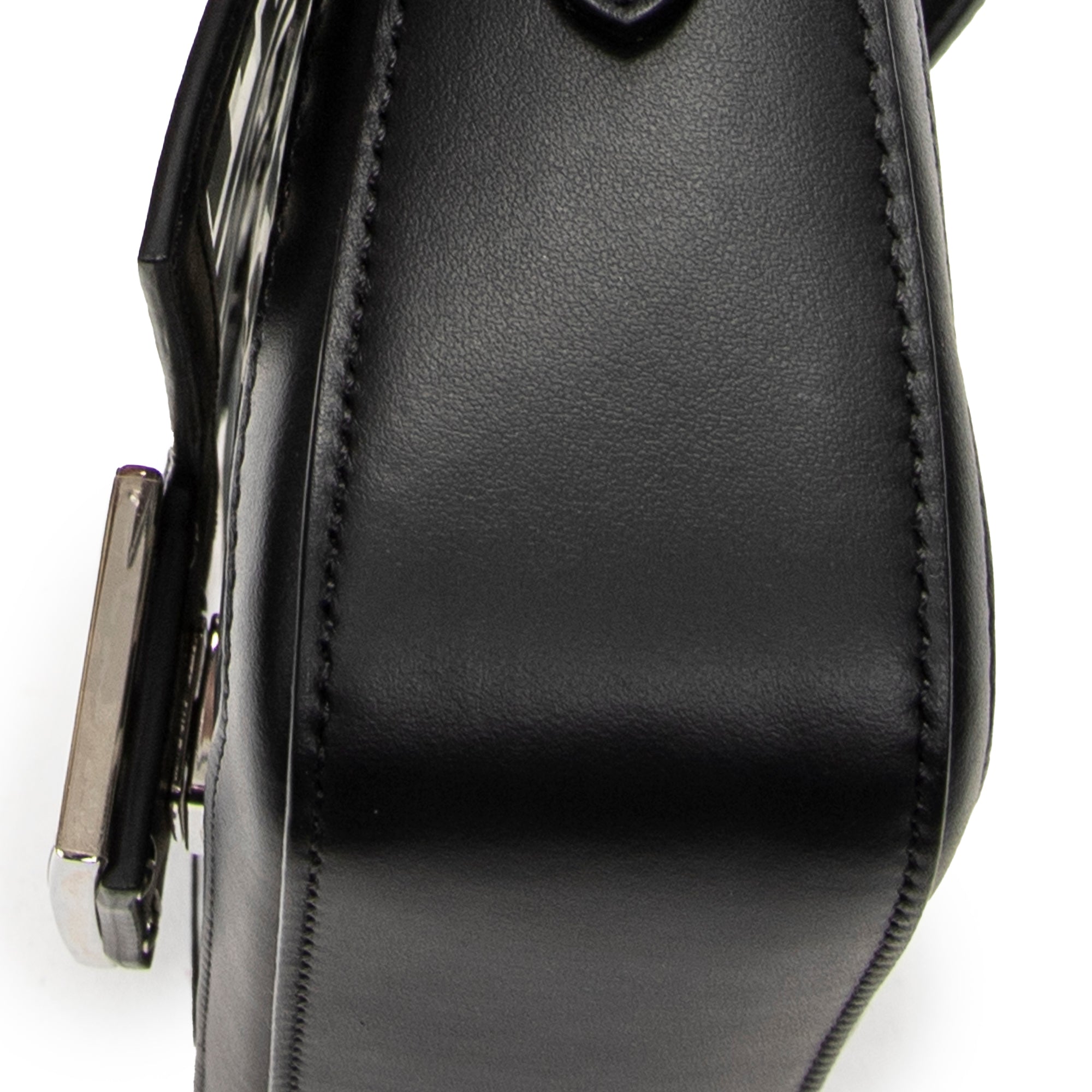 Shoulder Bag Mini Baguette Crossbody Black Zucca Vinyl Canvas