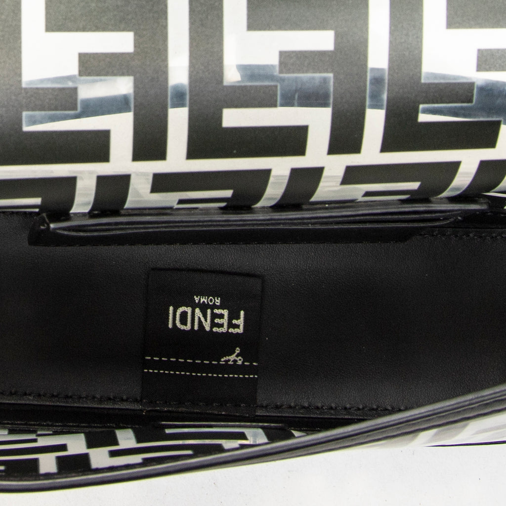 Shoulder Bag Mini Baguette Crossbody Black Zucca Vinyl Canvas