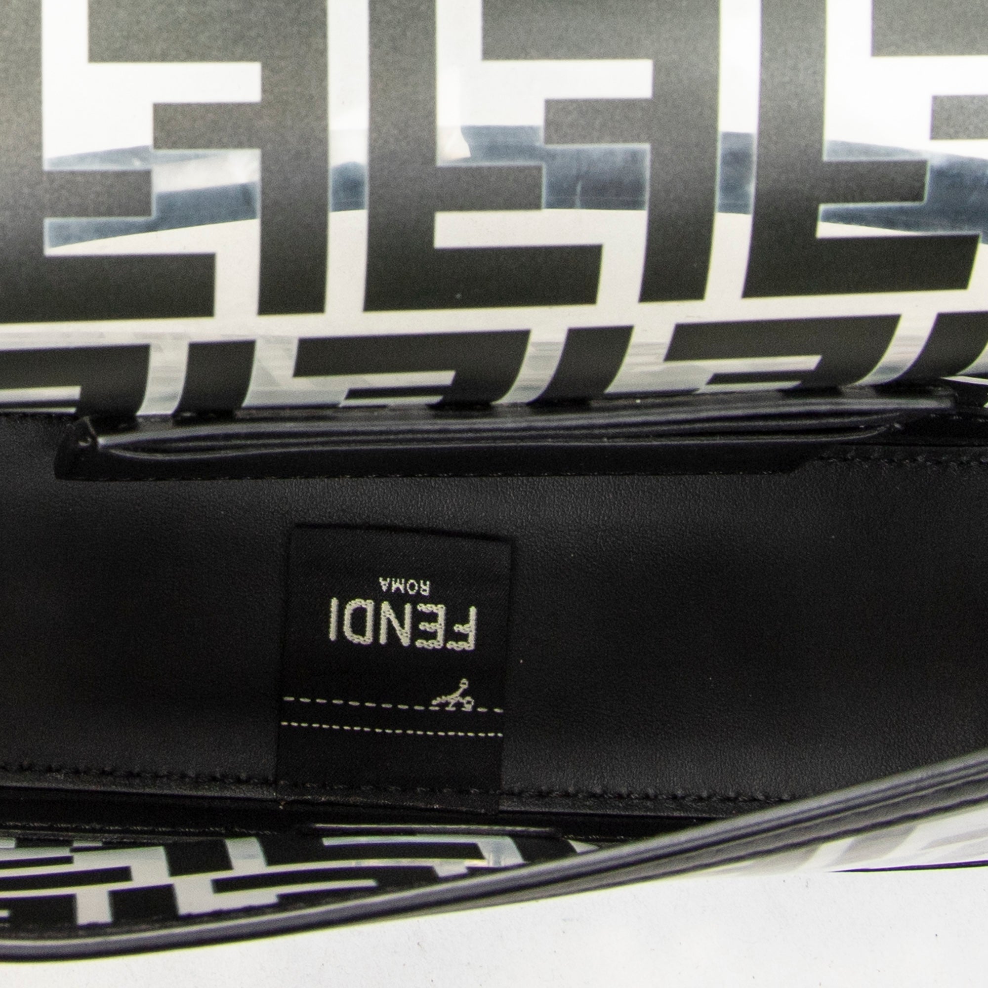 Shoulder Bag Mini Baguette Crossbody Black Zucca Vinyl Canvas