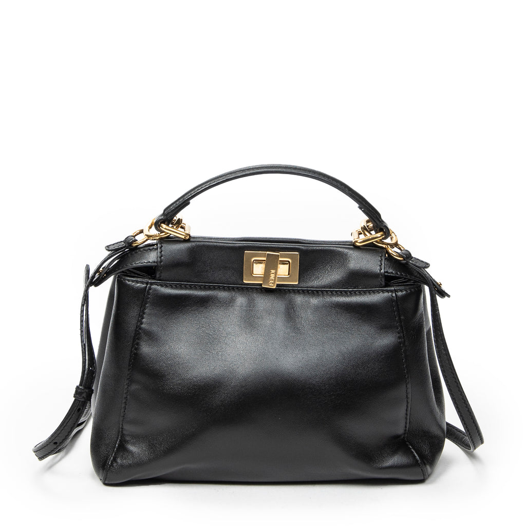 Shoulder Bag Mini Peekaboo Black Calfskin Leather