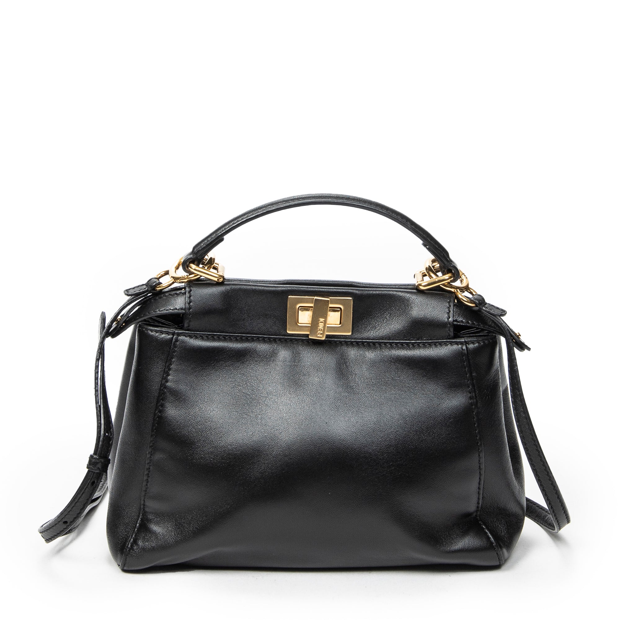 Shoulder Bag Mini Peekaboo Black Calfskin Leather