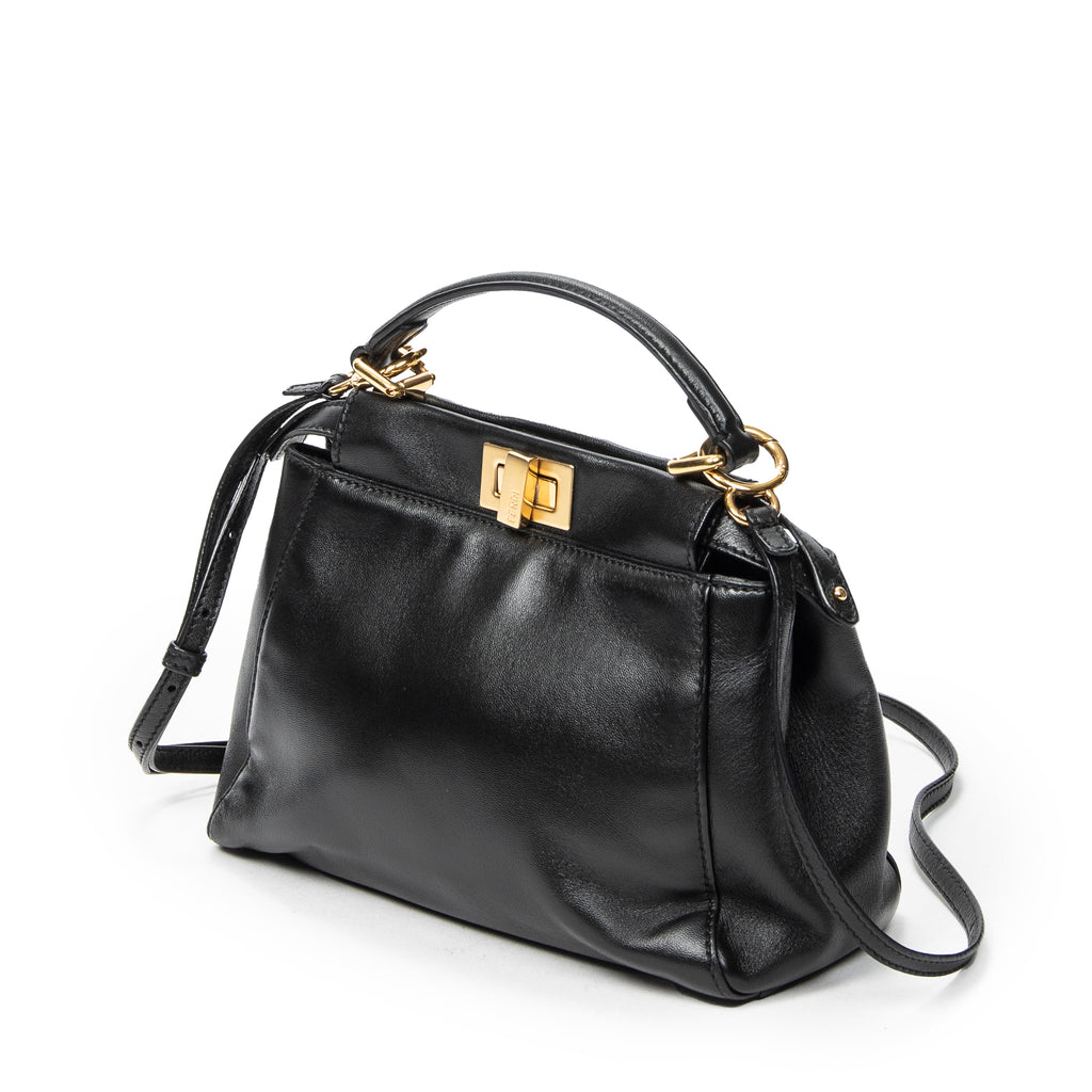 Shoulder Bag Mini Peekaboo Black Calfskin Leather