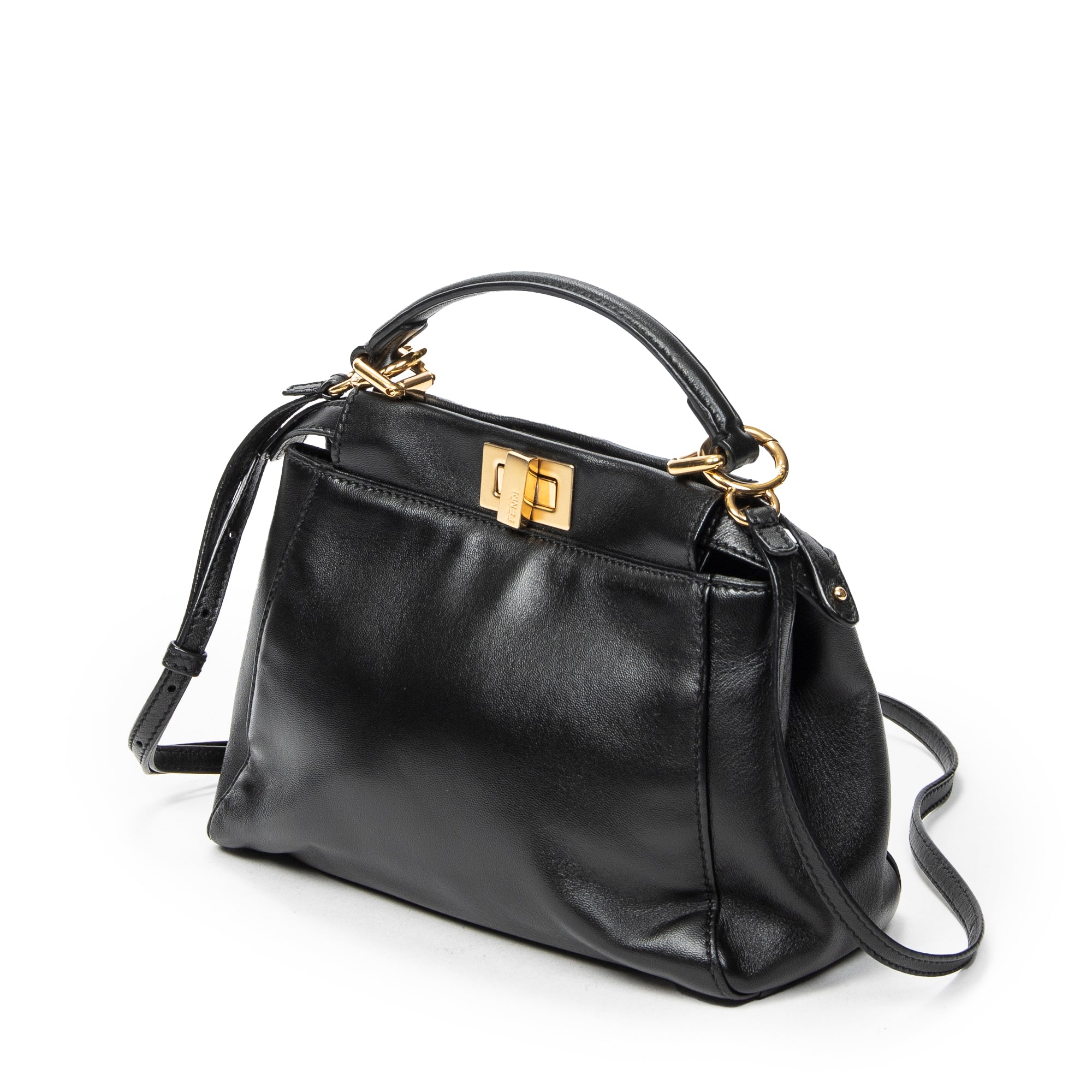 Shoulder Bag Mini Peekaboo Black Calfskin Leather
