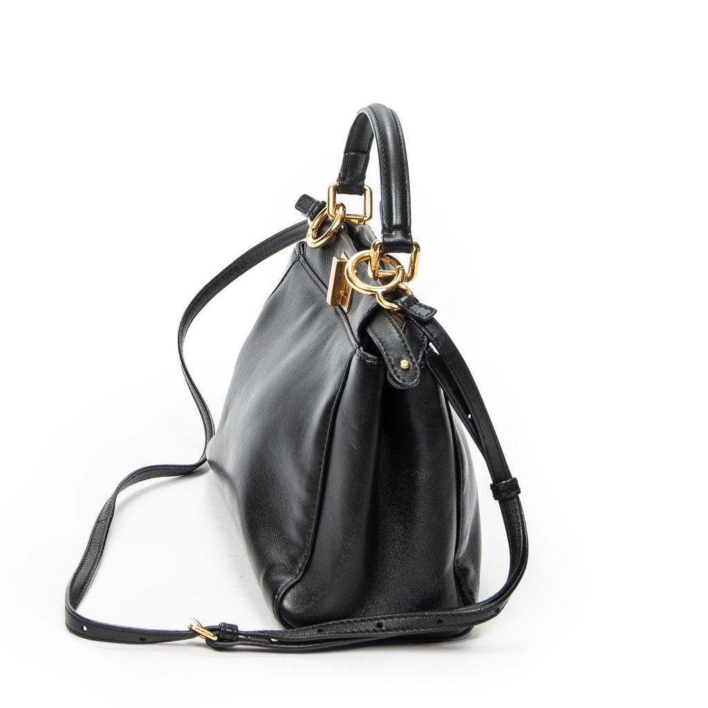Shoulder Bag Mini Peekaboo Black Calfskin Leather