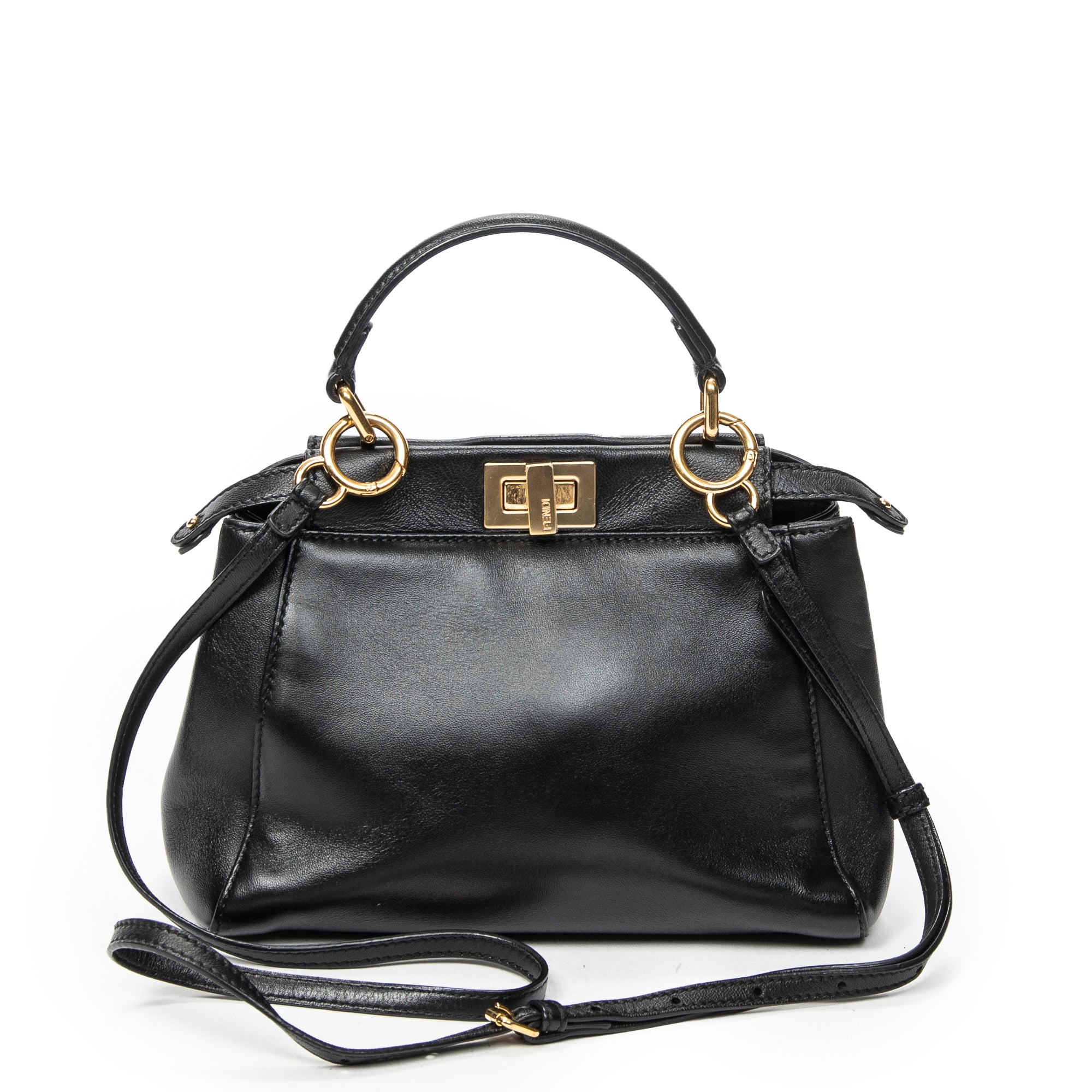 Shoulder Bag Mini Peekaboo Black Calfskin Leather