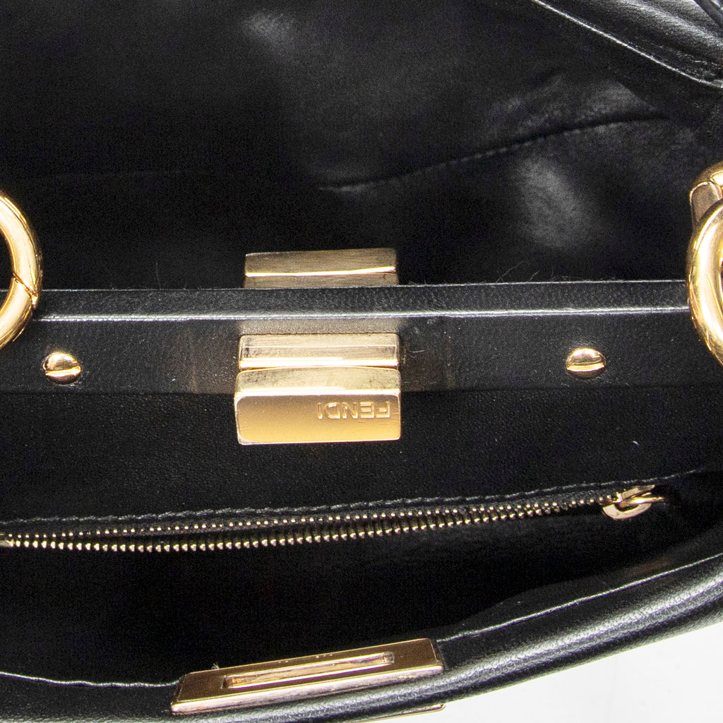 Shoulder Bag Mini Peekaboo Black Calfskin Leather