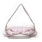 Shoulder Bag Medium Horsebit Chain Iridescent Pink Quilted Calfskin Leather