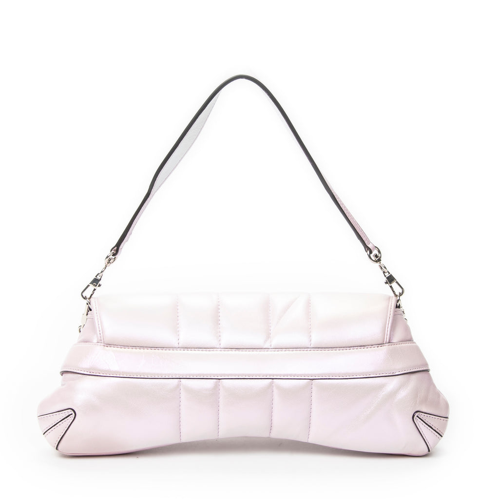 Shoulder Bag Medium Horsebit Chain Iridescent Pink Quilted Calfskin Leather