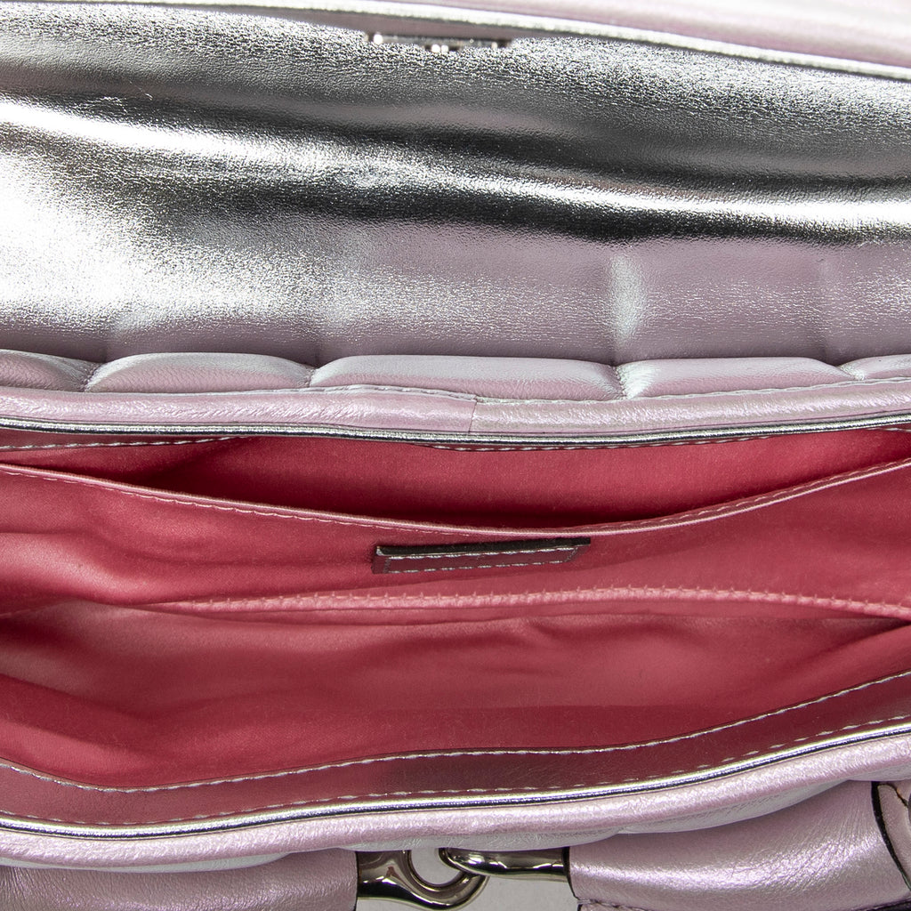 Shoulder Bag Medium Horsebit Chain Iridescent Pink Quilted Calfskin Leather