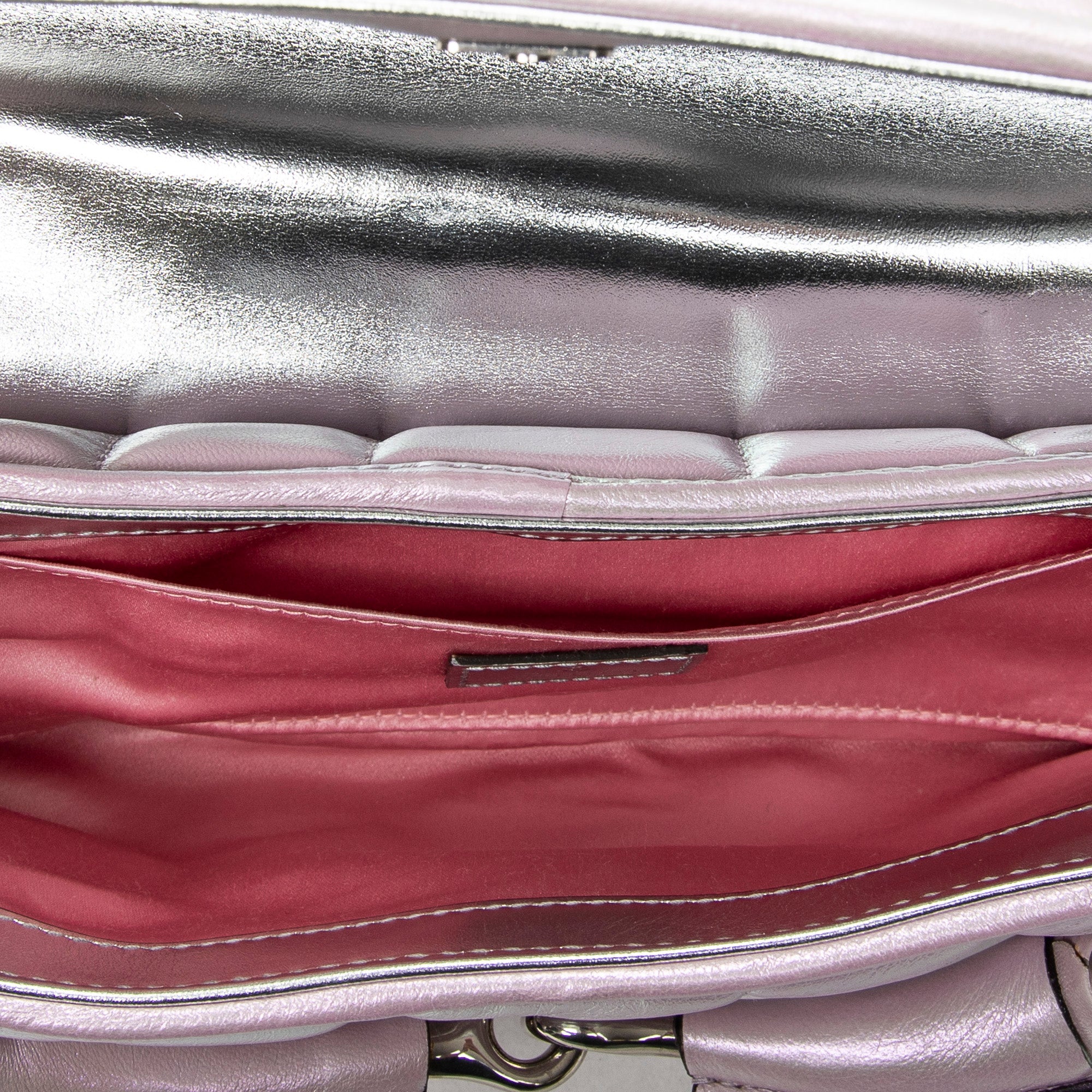 Shoulder Bag Medium Horsebit Chain Iridescent Pink Quilted Calfskin Leather