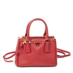 Shoulder Bag Mini Galleria Double Zip Tote Red Saffiano Leather